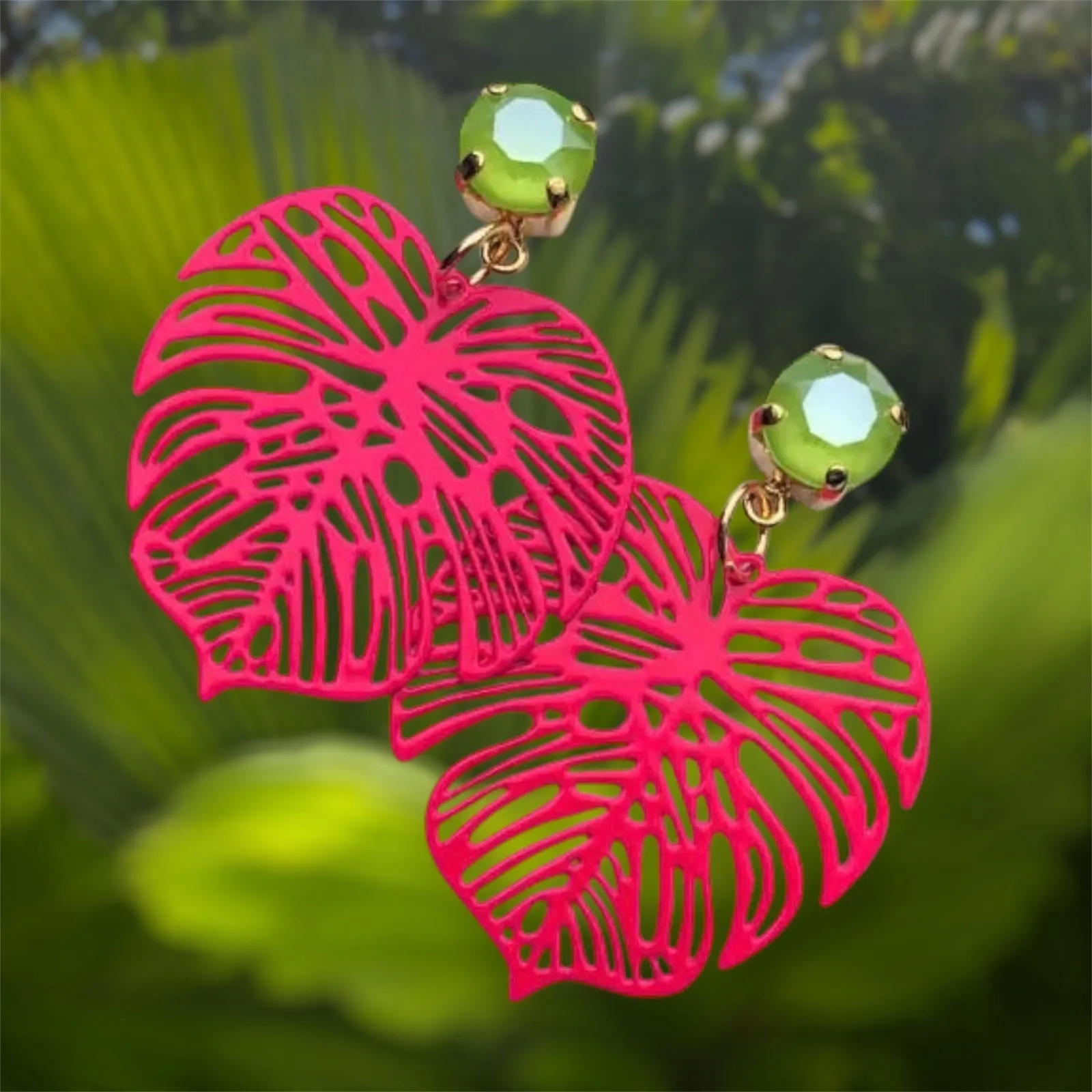 Sparkle Crystal Leaf Earrings