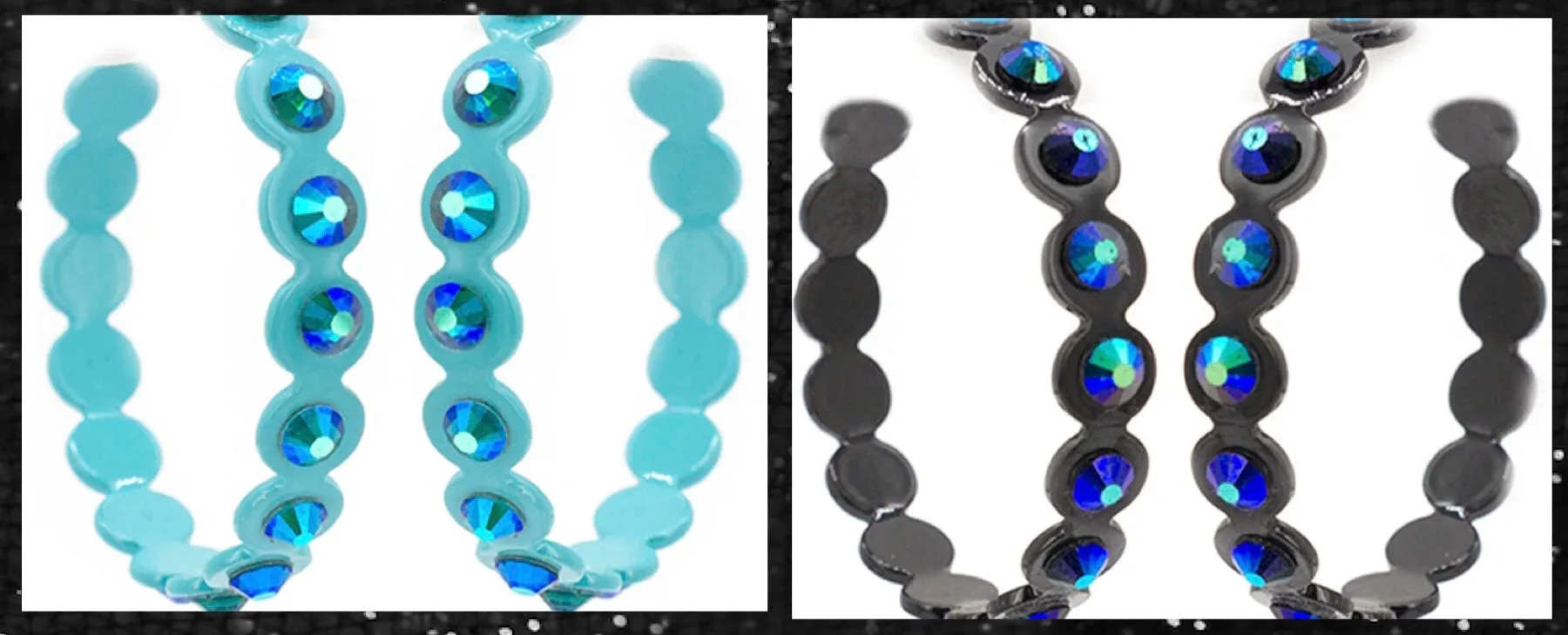 SPARKLE HOOP EARRINGS {BLACK/TURQUOISE}