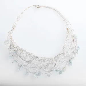 Spun Bib Necklace with Blue Topaz