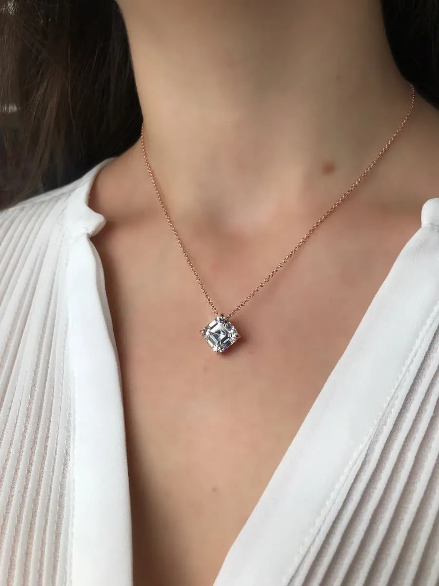 Square Large Silver Necklace