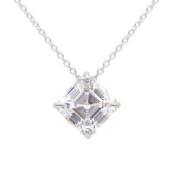 Square Large Silver Necklace