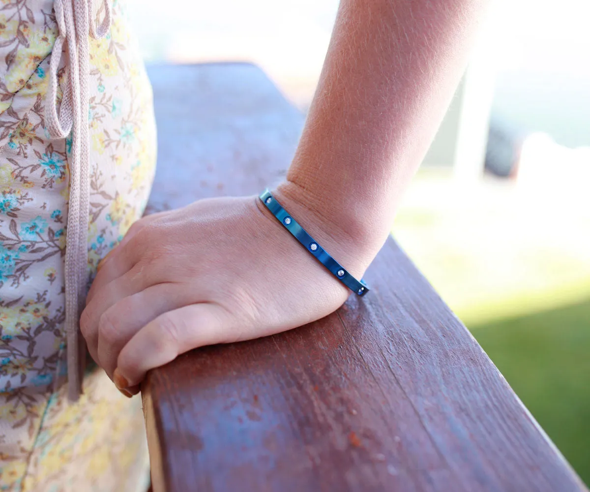 Star Bangle Narrow Blue Bracelet