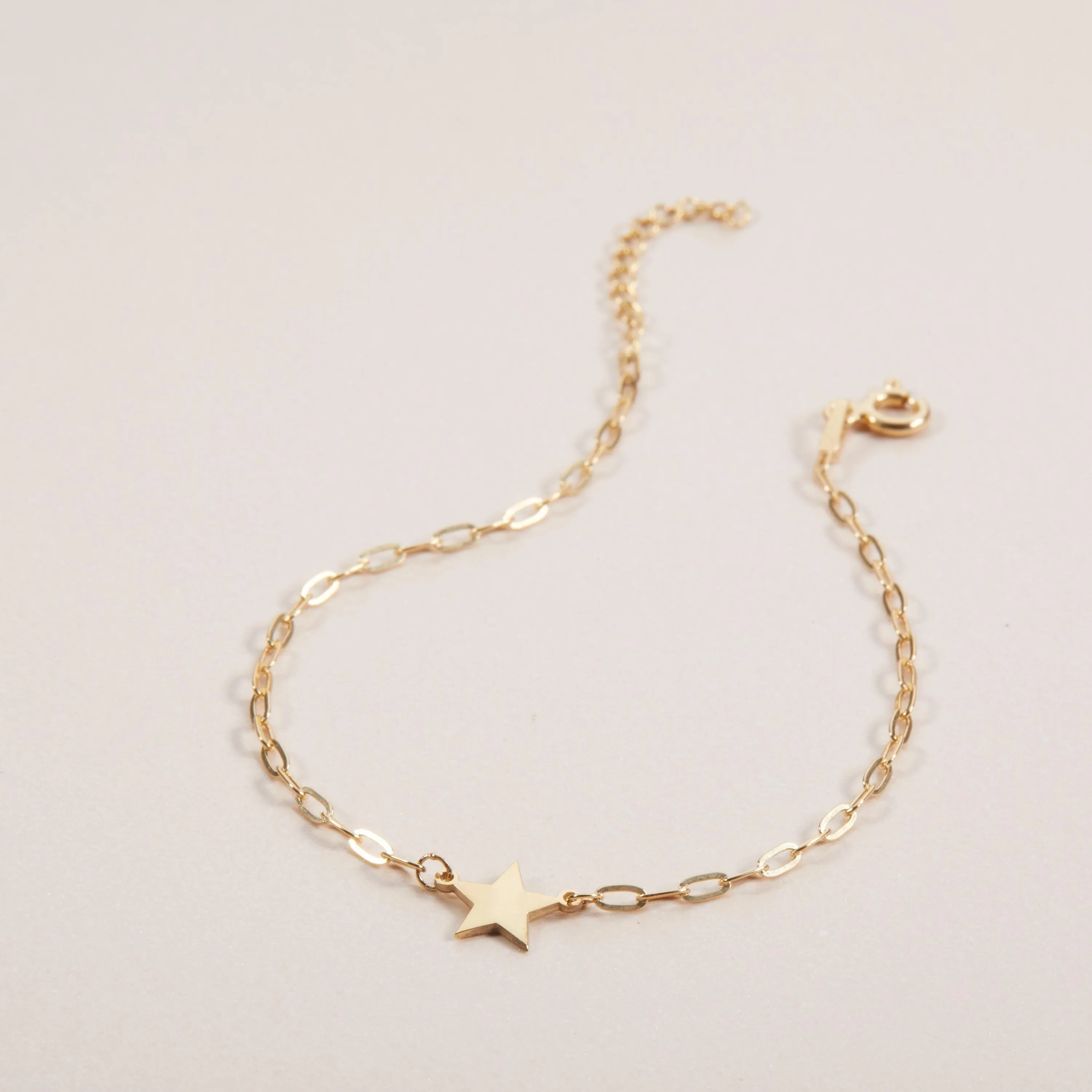Star Celestial Bracelet with Paperclip Chain - 18K Gold Vermeil