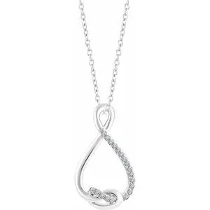 Sterling Silver 1/10 CTW Diamond Freeform 16-18" Necklace