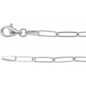 Sterling Silver 2.6 mm Paperclip-Style 7" Chain