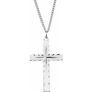 Sterling Silver Cross 24" Necklace