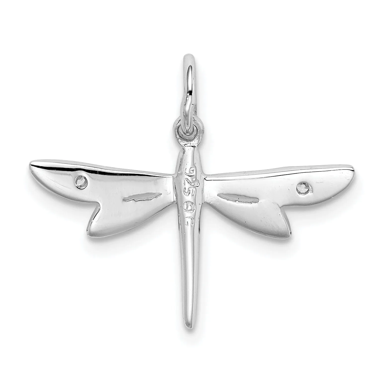 Sterling Silver Cubic Zirconia Dragonfly Charm