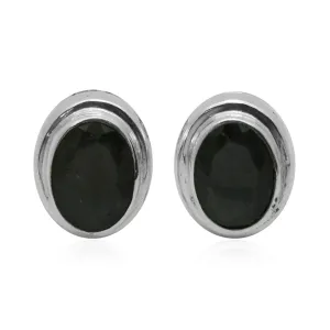 Sterling Silver Handmade Natural Silver SAPPHIRE Stud Earrings From Bali