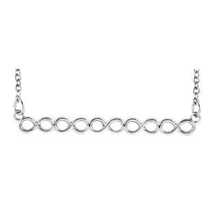 Sterling Silver Infinity-Inspired 16-18" Bar Necklace