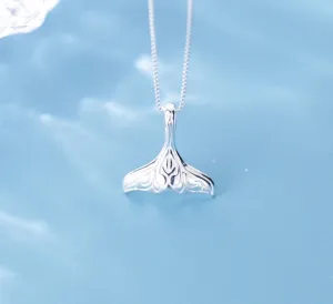 Sterling Silver Necklace - Koru Tattoo Whale Tail