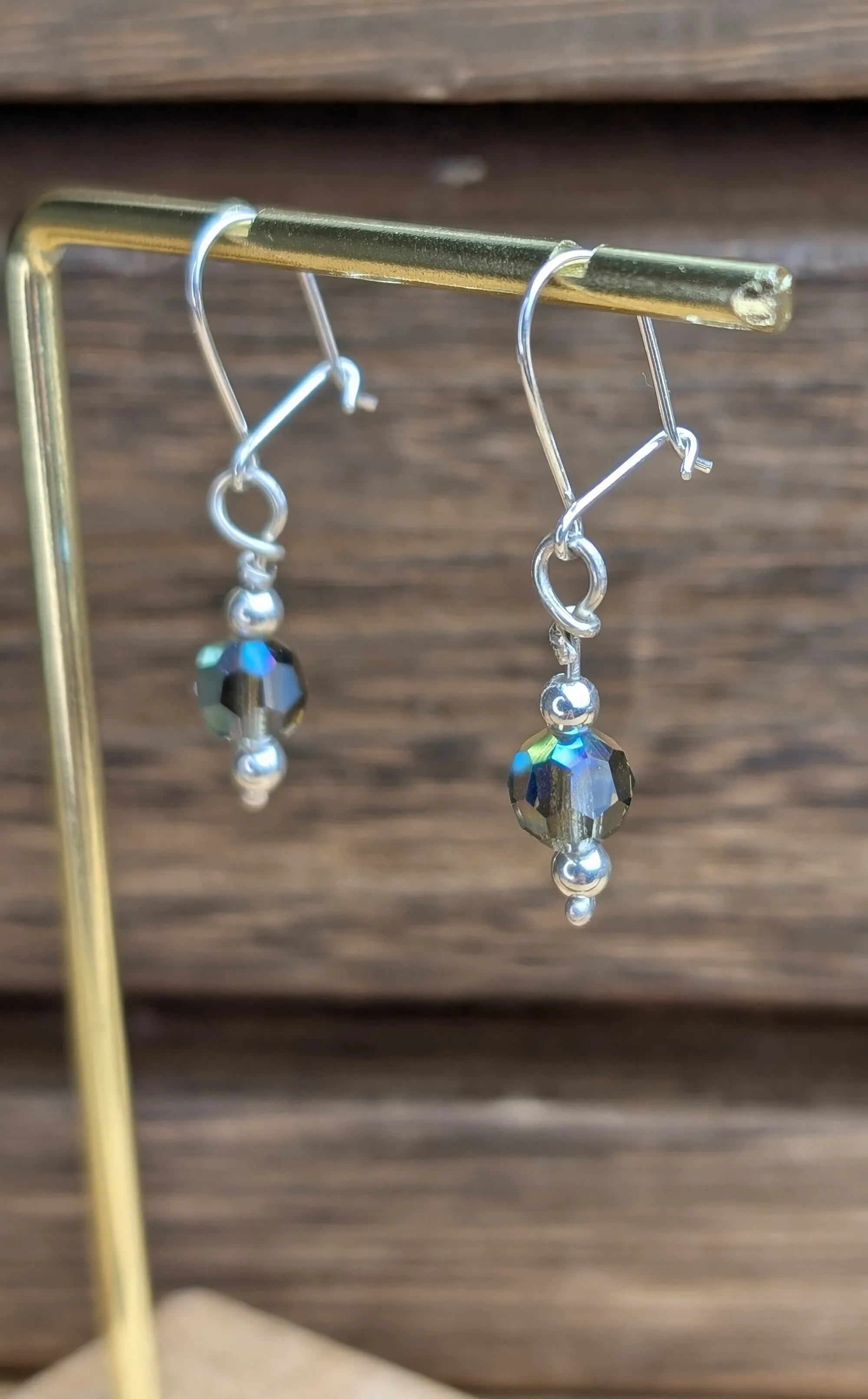 sterling silver Precioso crystal bead dangle earrings