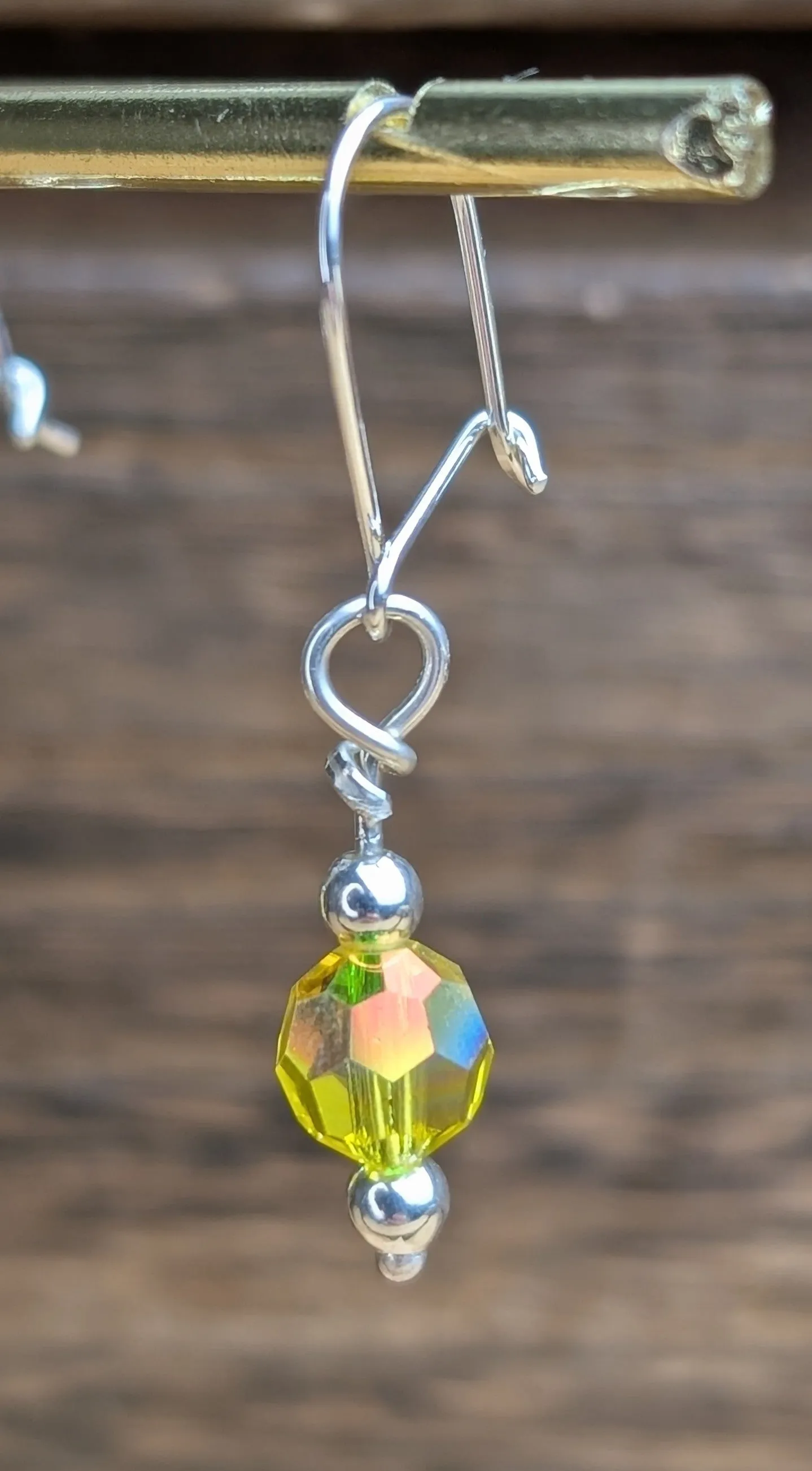 sterling silver Precioso crystal bead dangle earrings