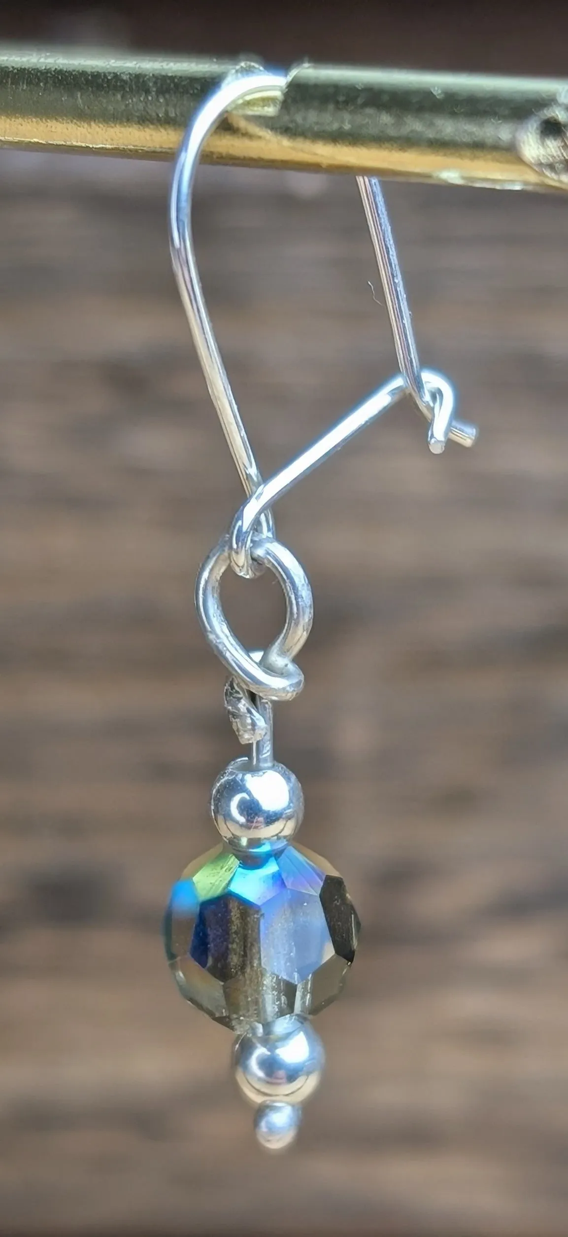 sterling silver Precioso crystal bead dangle earrings