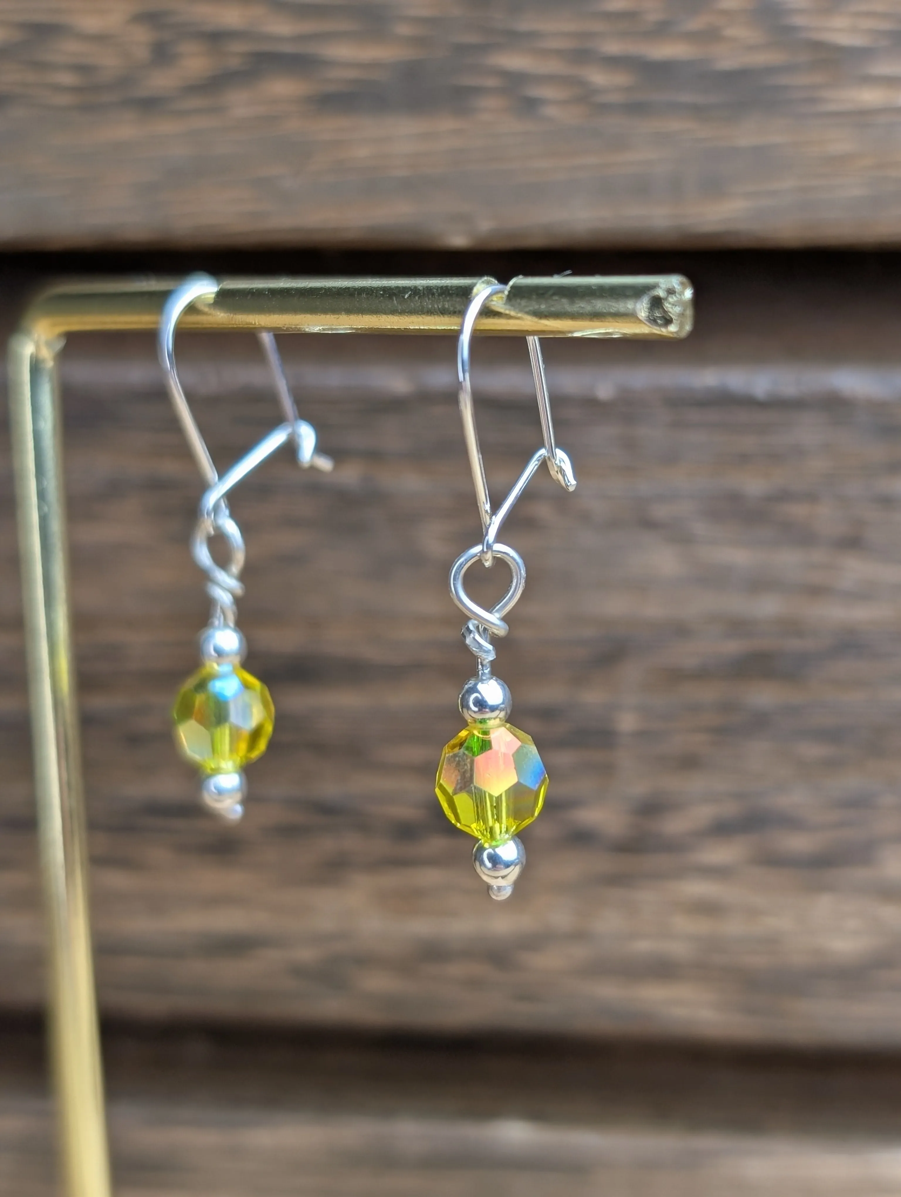 sterling silver Precioso crystal bead dangle earrings