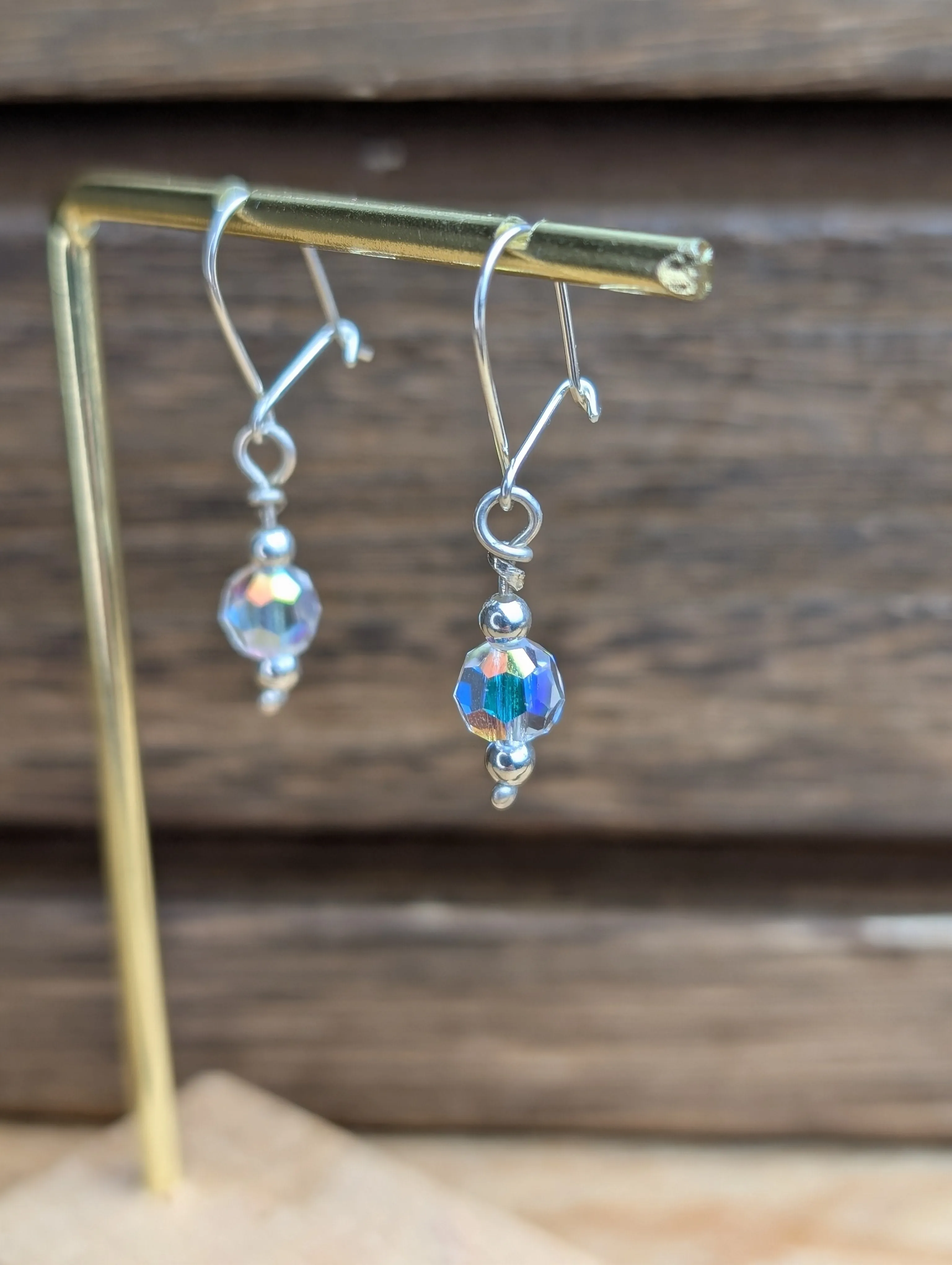 sterling silver Precioso crystal bead dangle earrings