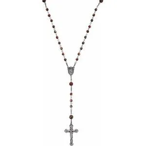 Sterling Silver Red Cloisonne Rosary