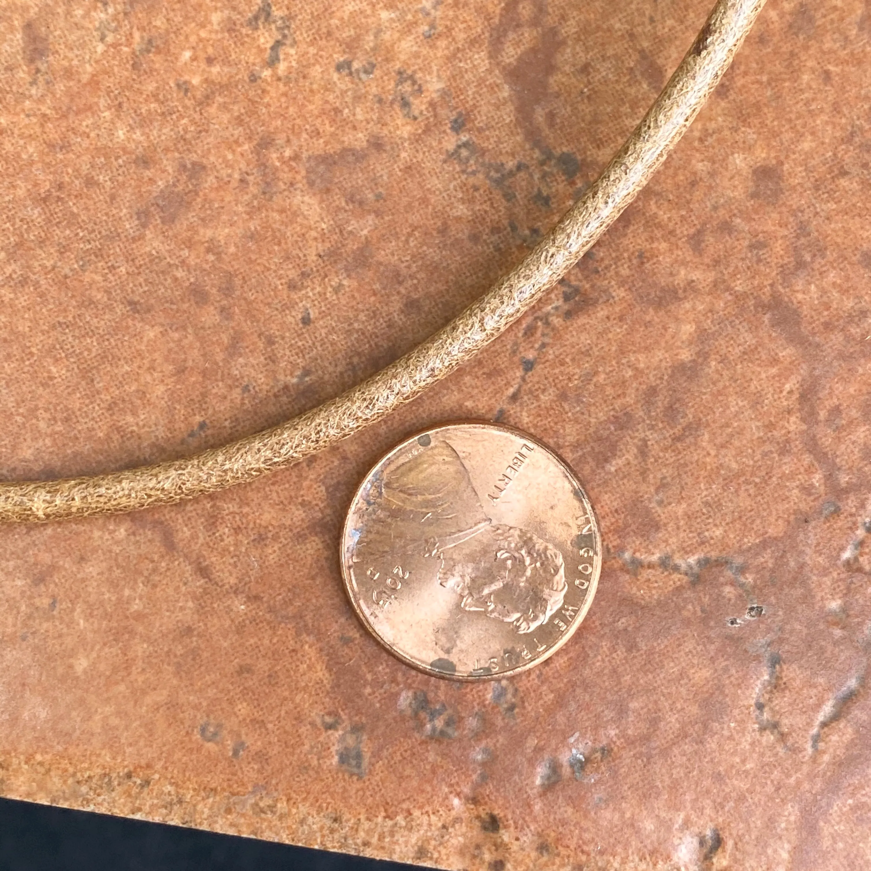 Sterling Silver Tan Brown Leather 3mm Cord Necklace