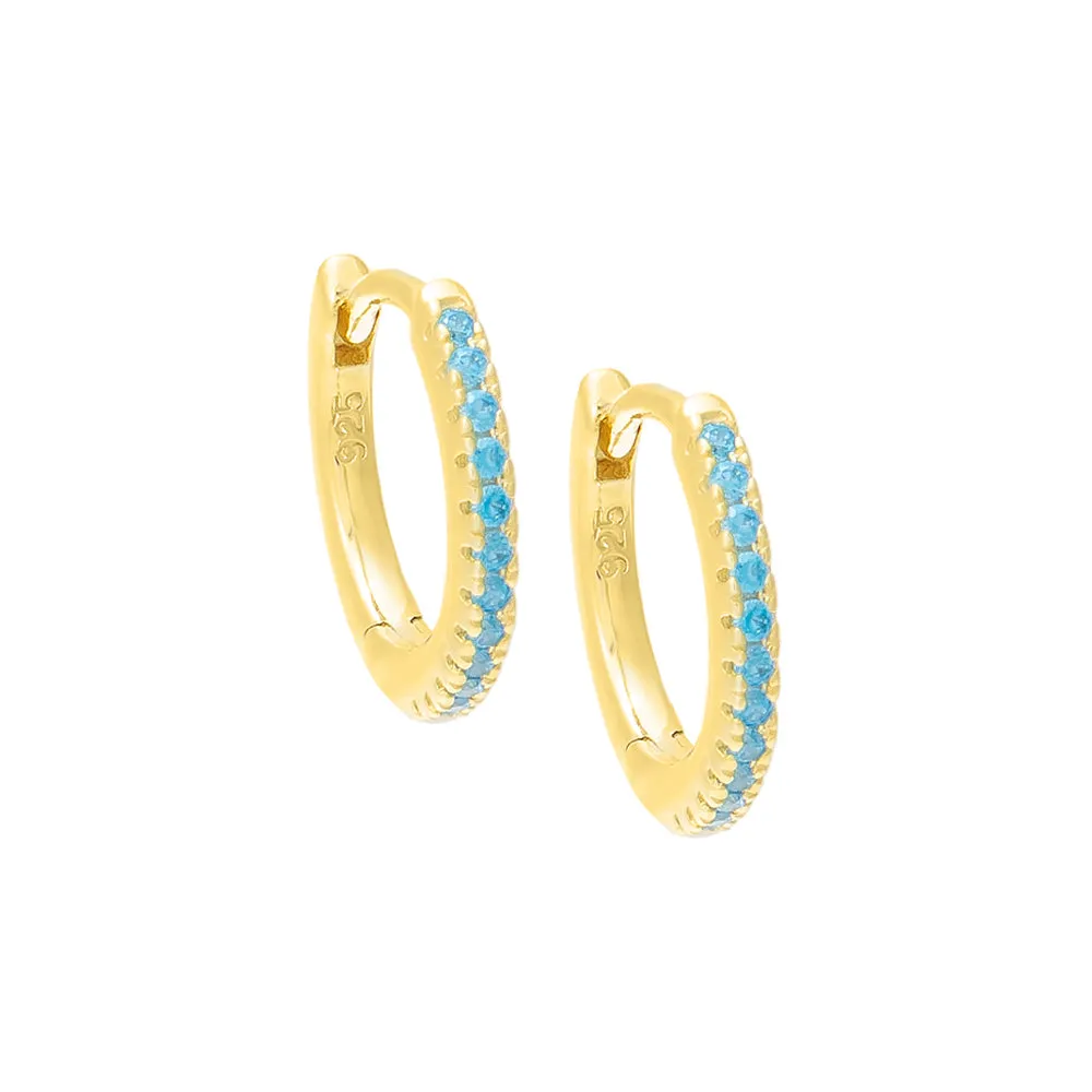 Summer Pavé Colored Huggie Earring