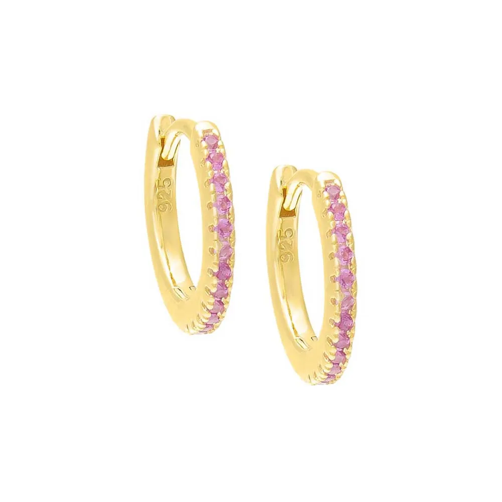 Summer Pavé Colored Huggie Earring