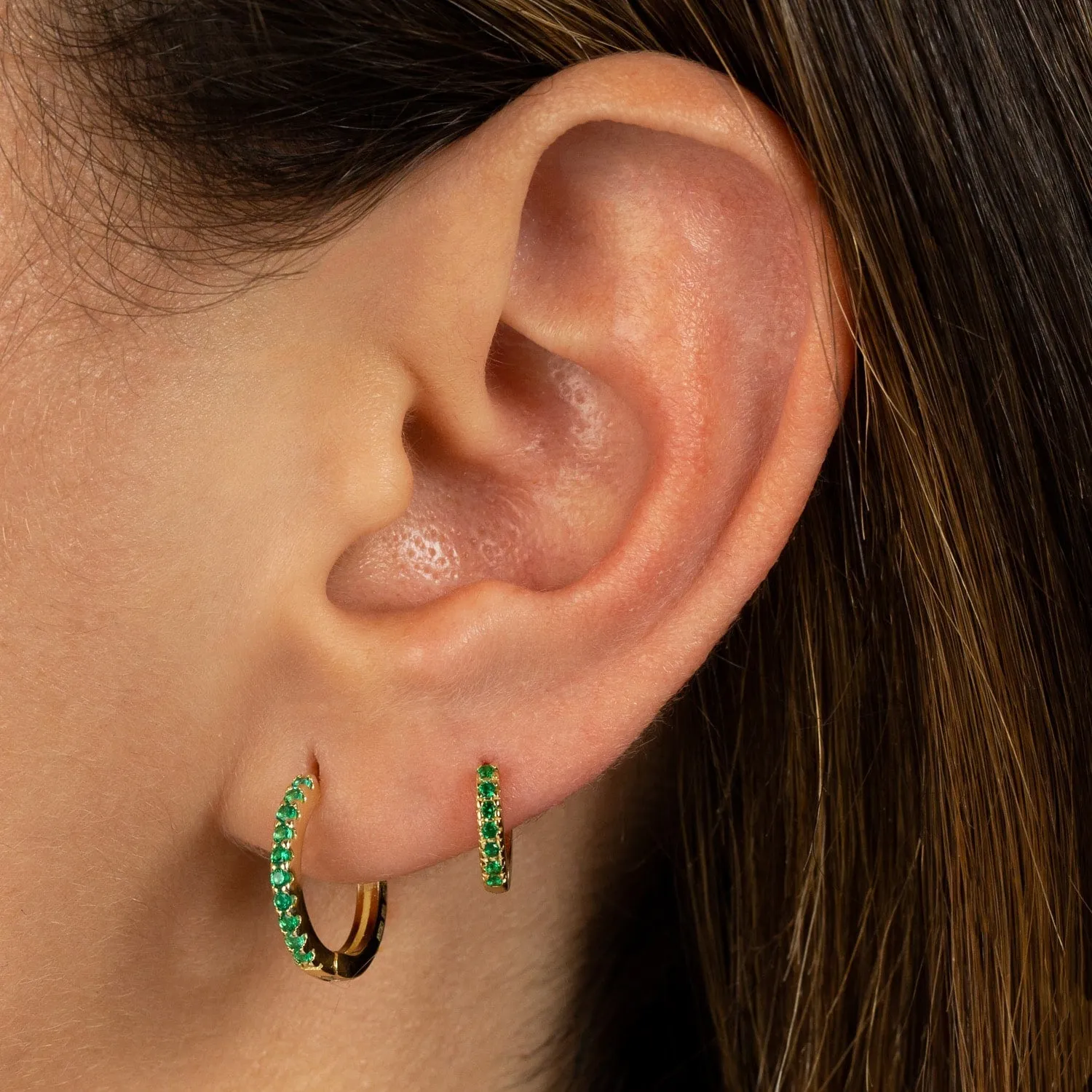 Summer Pavé Colored Huggie Earring
