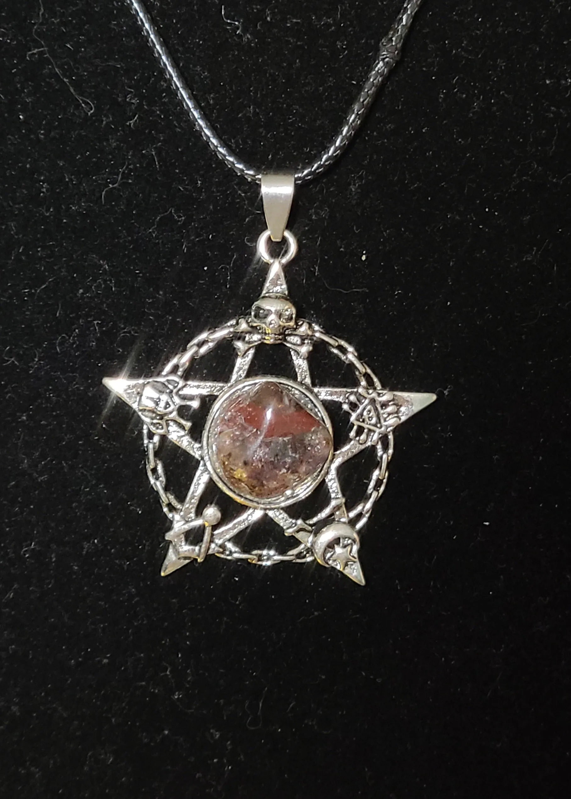 Super Seven Silver Pentacle Necklaces
