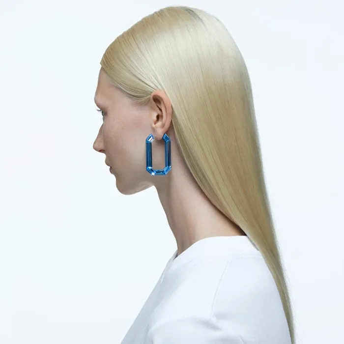 Swarovski Lucent Blue Crystal Hoop Earrings