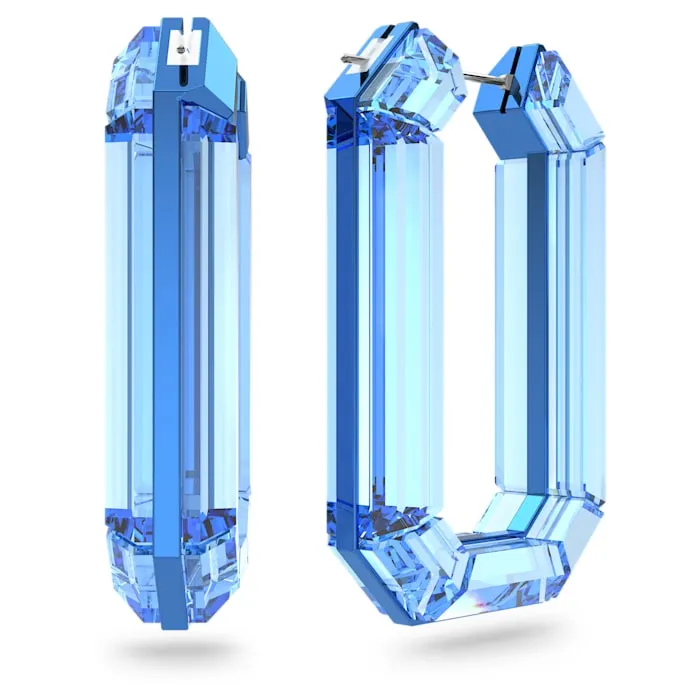 Swarovski Lucent Blue Crystal Hoop Earrings