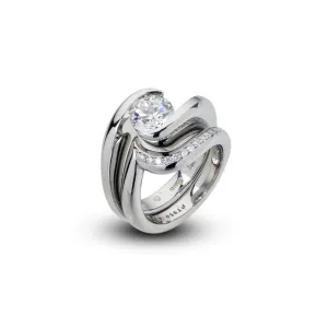 Swirl Band with 1 Row Pave