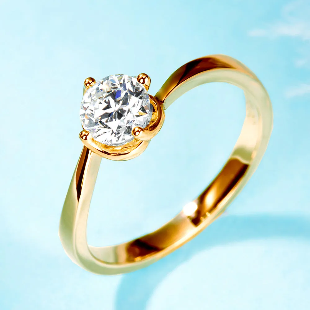 Swirl Style Solitaire GIA Diamond Engagement Ring