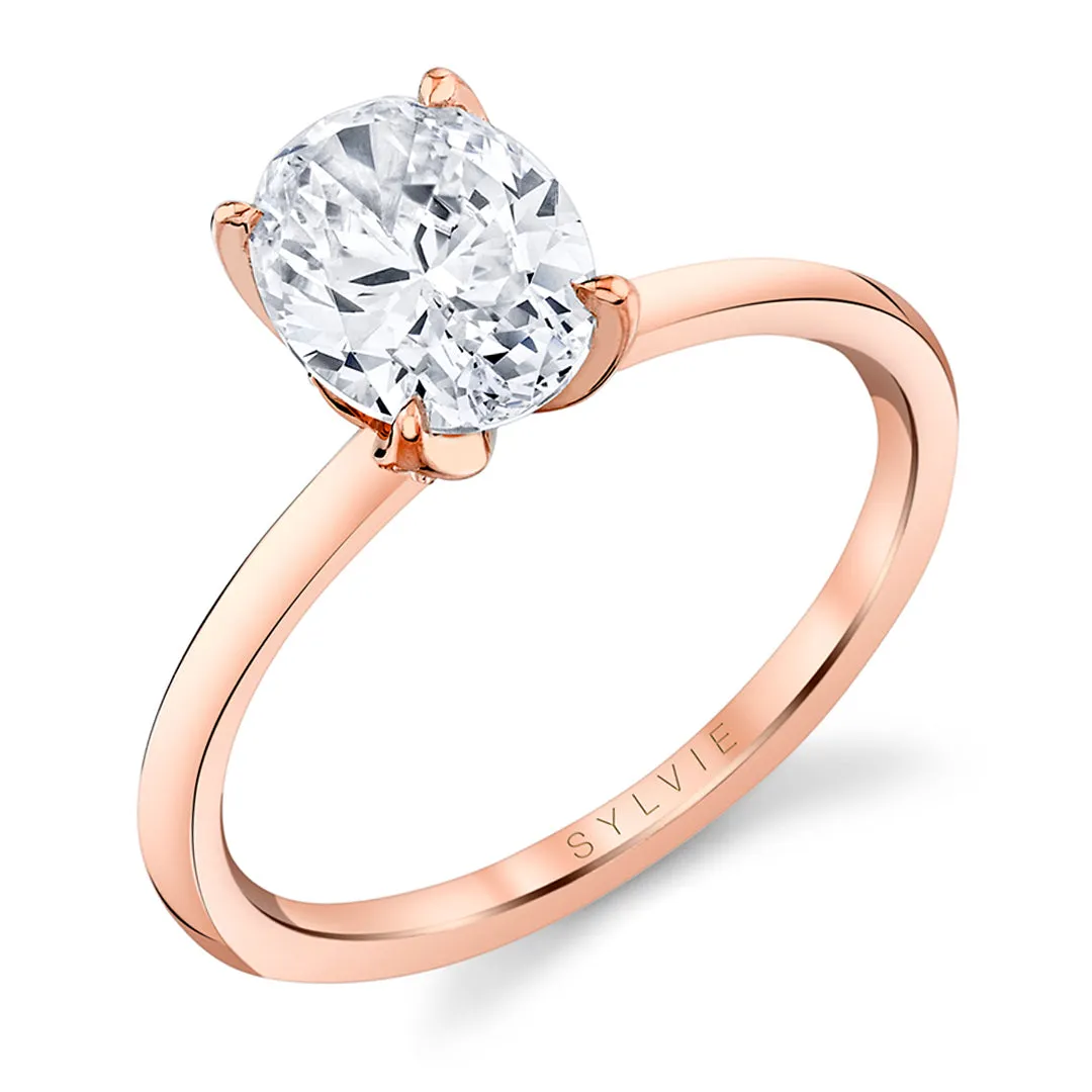 Sylvie Oval Cut Solitaire Engagement Ring
