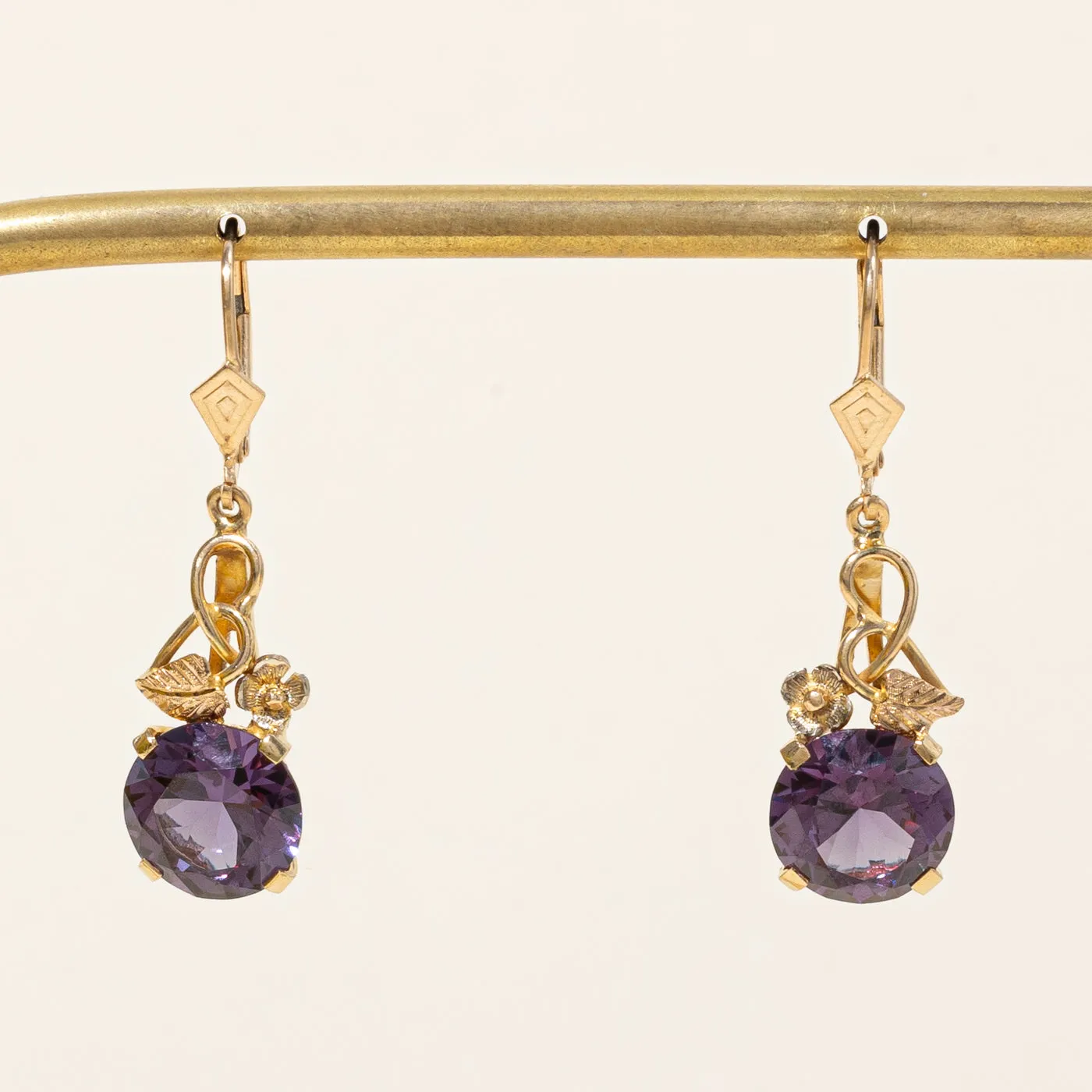 Synthetic Colour Changing Sapphire Drop Earrings | 8.00ctw |