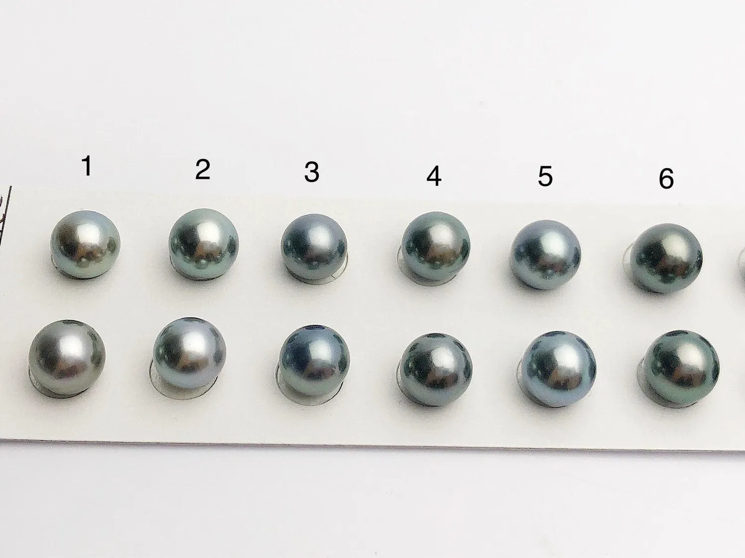 Tahitian Loose Pearls , Round AAA, Multi Colored Peacock Matched Pairs, 8.5-9mm, #656
