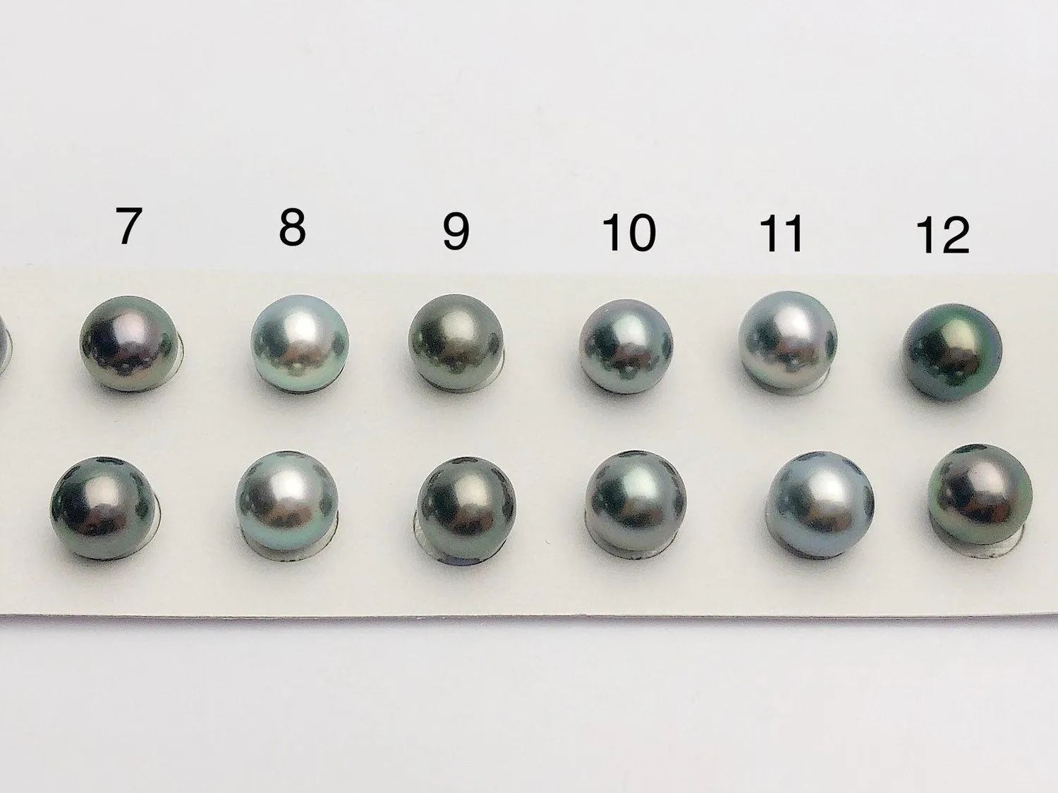 Tahitian Loose Pearls , Round AAA, Multi Colored Peacock Matched Pairs, 8.5-9mm, #656