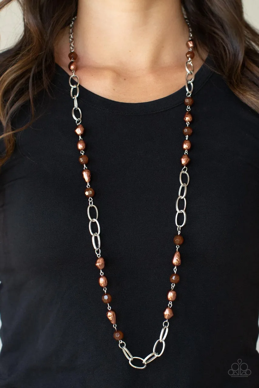 Tea Party Tango Brown Paparazzi Necklace