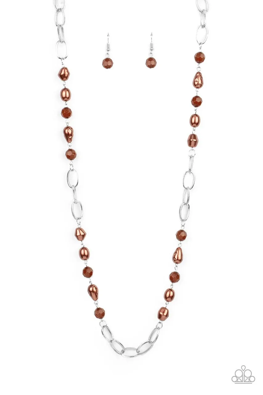 Tea Party Tango Brown Paparazzi Necklace