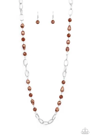 Tea Party Tango Brown Paparazzi Necklace