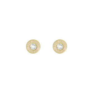 ted baker cherelle: crystal button stud earrings gold tone, pink crystal
