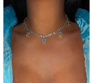 Tennis Square gem tennis choker (FREE! BUY ONE GET ONE FREE ,ADD 2 TO CART)