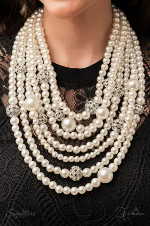 The Courtney - 2022 Zi Collection - Layered Pearl White Rhinestone Statement Paparazzi Necklace