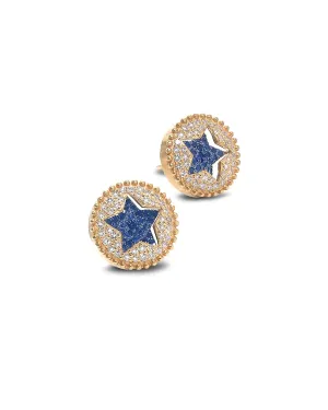 The Crystal Blue Star Stud Earrings