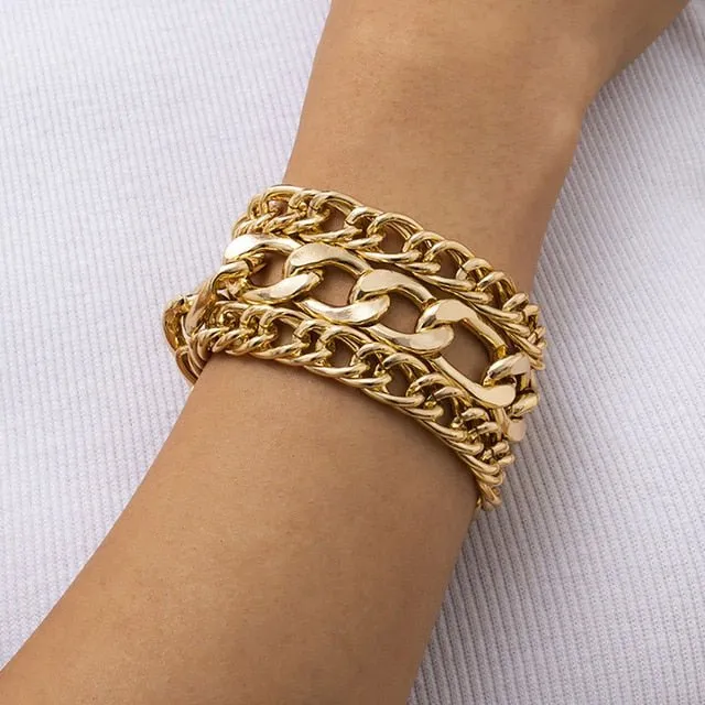 Thick Link Chain Bracelet  Women Anniverssary Jewelry