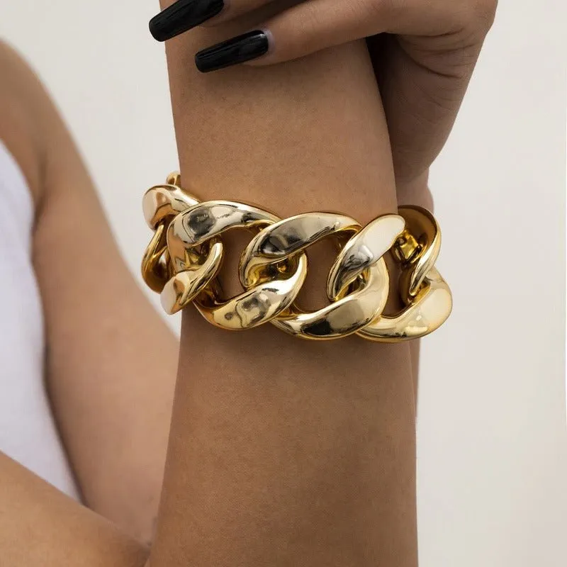 Thick Link Chain Bracelet  Women Anniverssary Jewelry