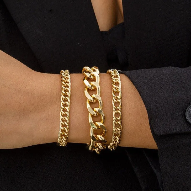 Thick Link Chain Bracelet  Women Anniverssary Jewelry