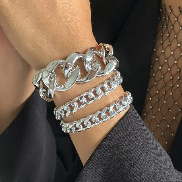 Thick Link Chain Bracelet  Women Anniverssary Jewelry