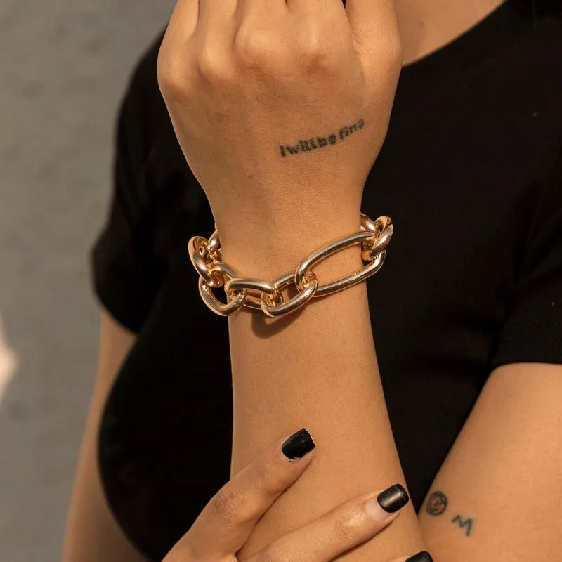 Thick Link Chain Bracelet  Women Anniverssary Jewelry