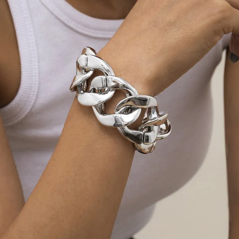 Thick Link Chain Bracelet  Women Anniverssary Jewelry