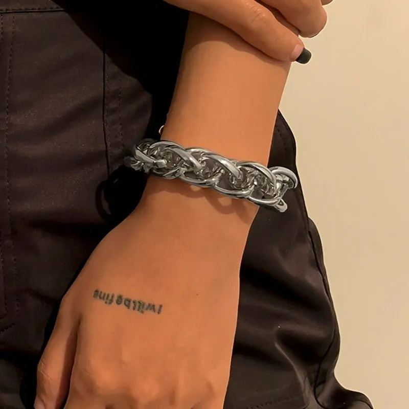 Thick Link Chain Bracelet  Women Anniverssary Jewelry