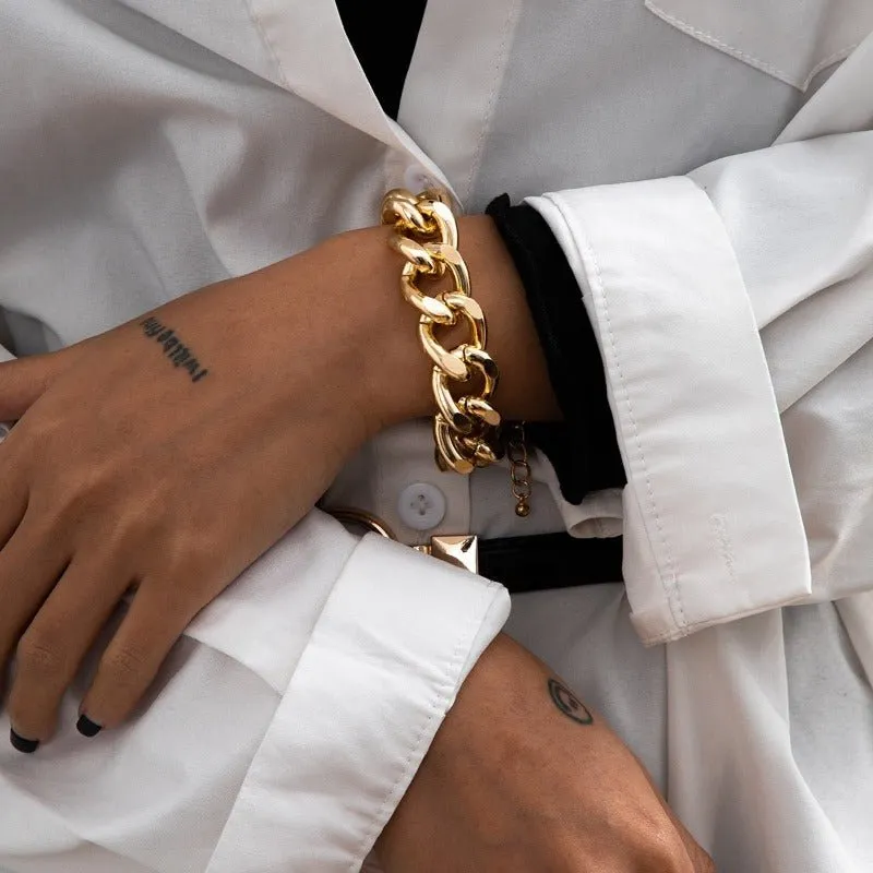 Thick Link Chain Bracelet  Women Anniverssary Jewelry