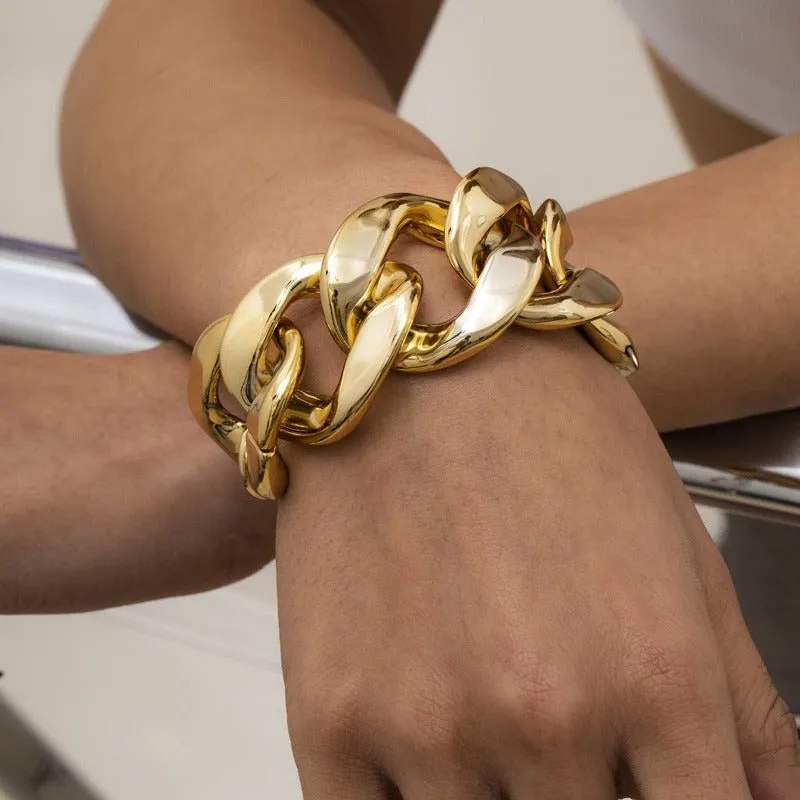 Thick Link Chain Bracelet  Women Anniverssary Jewelry