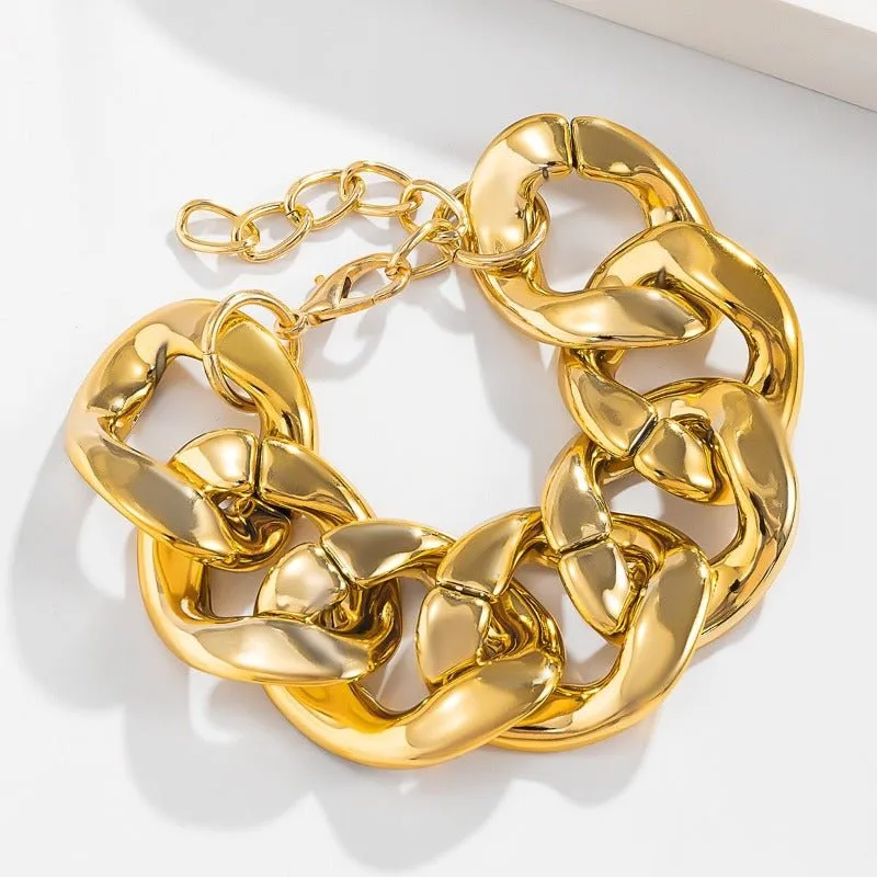 Thick Link Chain Bracelet  Women Anniverssary Jewelry